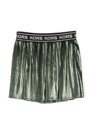 Michael Kors Kids logo-waistband metallic pleated skirt - Grün