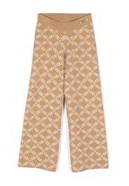 Michael Kors Kids monogram-pattern intarsia-knit trousers - Nude