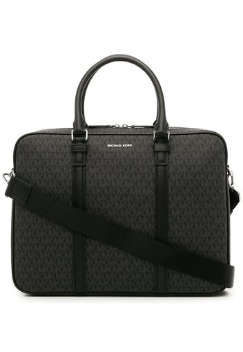 Michael Kors monogram-print leather briefcase - Schwarz