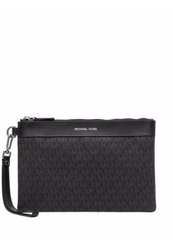 Michael Kors monogram logo travel pouch - Schwarz