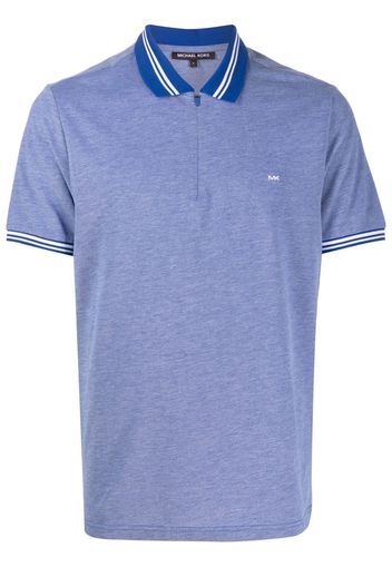 Michael Kors bird's eye zip-up polo shirt - Blau