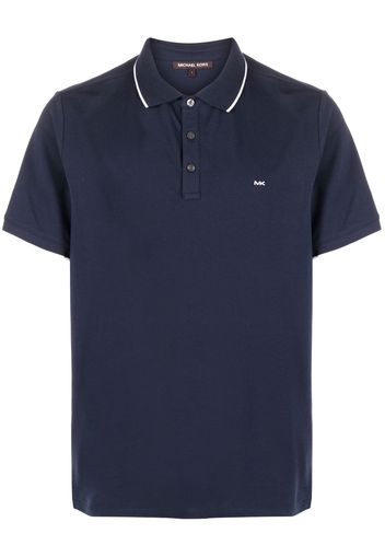 Michael Kors embroidered-logo cotton polo shirt - Blau