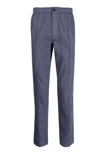 Michael Kors cotton-linen blend pintuck trousers - Blau