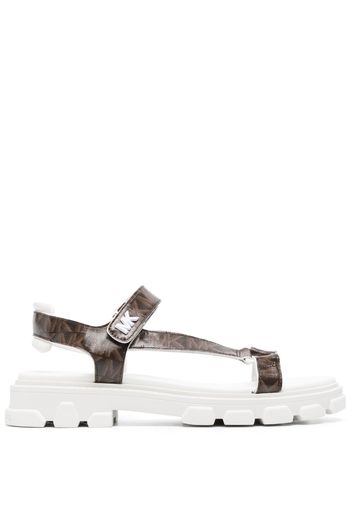 Michael Kors monogram-print leather sandals - Braun