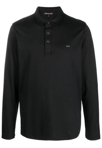 Michael Kors long-sleeve cotton polo shirt - Schwarz