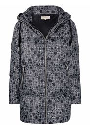 Michael Kors monogram-print puffer coat - Schwarz