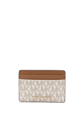 Michael Michael Kors leather logo card holder - Braun