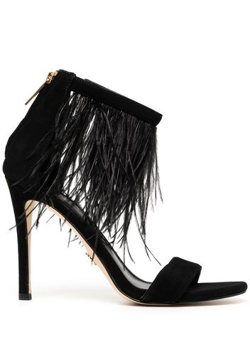 Michael Michael Kors Meena 110mm feather-embellished sandals - Schwarz