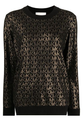 Michael Michael Kors metallic logo-print jumper - Schwarz