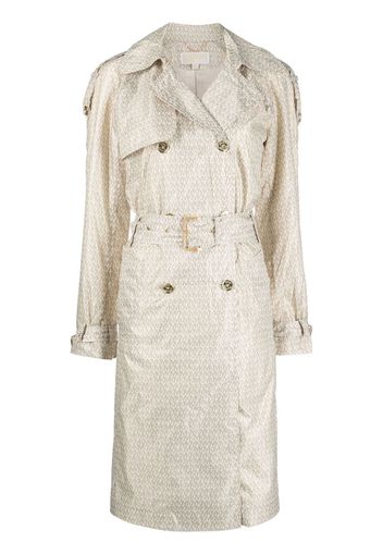 Michael Michael Kors belted monogram trench coat - Nude