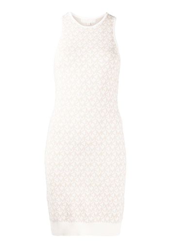 Michael Michael Kors logo jacquard knitted mini dress - Weiß