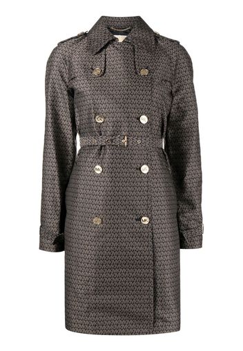 Michael Michael Kors monogram double-breasted trench coat - Braun