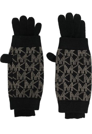 Michael Michael Kors monogram embroidered gloves - Schwarz