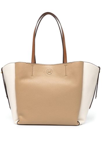 Michael Michael Kors panelled logo-plaque tote bag - Braun