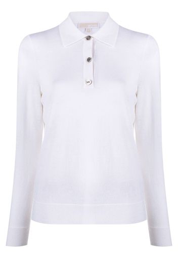 Michael Michael Kors logo-button knitted polo shirt - Weiß