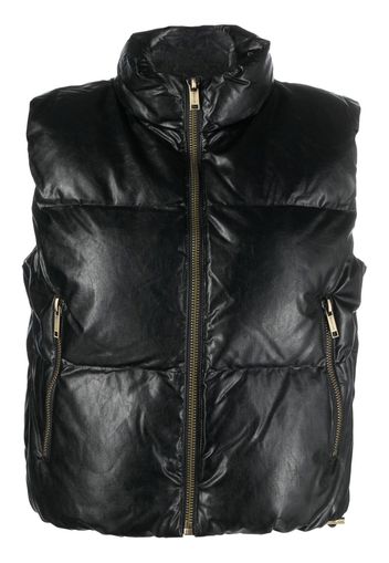 Michael Michael Kors Leather puffer vest - Schwarz