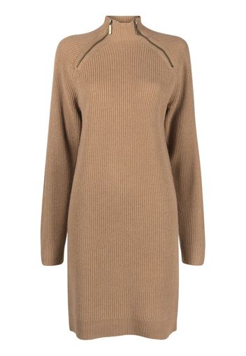 Michael Michael Kors zip-detailed knitted dress - Braun