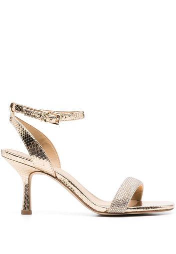 Michael Michael Kors Carrie crystal-embellished embossed sandals - Gold