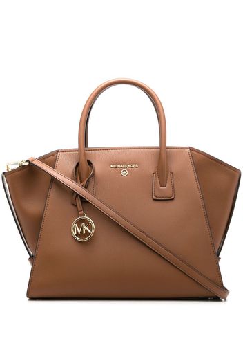 Michael Michael Kors logo-plaque leather tote bag - Braun