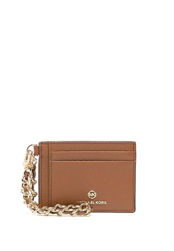 Michael Michael Kors logo-plaque leather cardholder - Braun