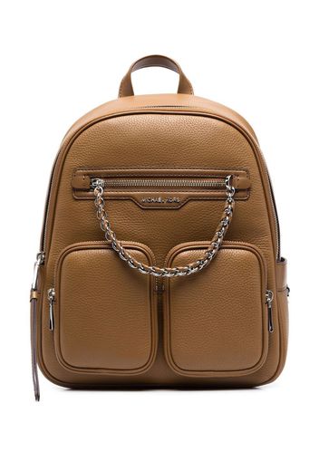 Michael Michael Kors logo-plaque leather backpack - Braun