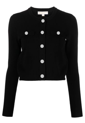 Michael Michael Kors logo-embossed buttoned cardigan - Schwarz