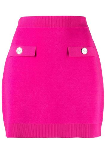 Michael Michael Kors logo-embossed buttoned miniskirt - Rosa