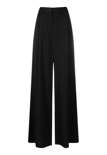 Michael Michael Kors logo-check wide-leg trousers - Schwarz