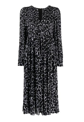 Michael Michael Kors giraffe-print midi dress - Schwarz