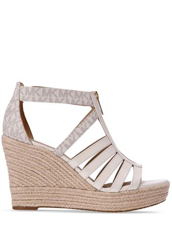 Michael Michael Kors Bradley platform wedge jute-wrapped sandals - Nude