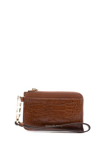 Michael Michael Kors embossed-crocodile leather cardholder - Braun