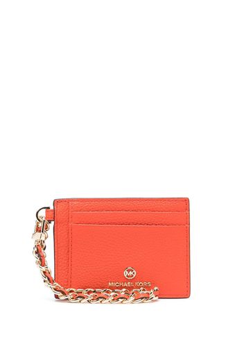 Michael Michael Kors logo-plaque leather cardholder - Orange