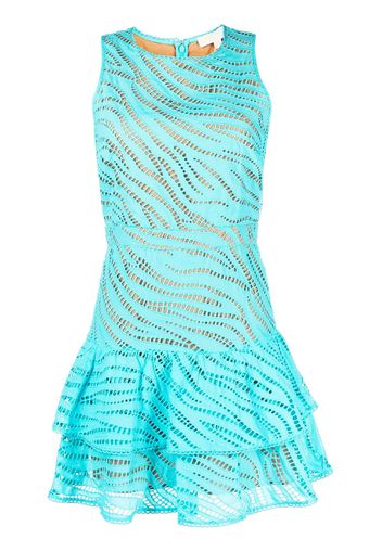 Michael Michael Kors Eyelet cotton ruffled dress - Blau