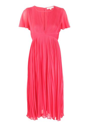 Michael Michael Kors pleated short-sleeve midi dress - Rosa