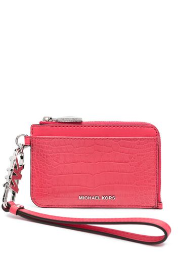 Michael Michael Kors embossed-crocodile leather cardholder - Rosa