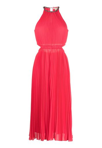 Michael Michael Kors pleated halterneck midi dress - Rosa