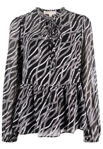 Michael Michael Kors chain link-print blouse - Schwarz