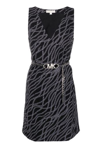 Michael Michael Kors Status-print belted minidress - Schwarz