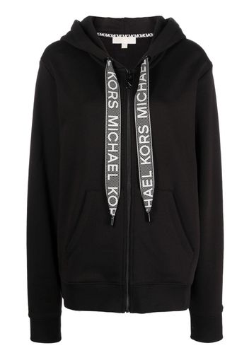 Michael Michael Kors logo-lace zip-up hoodie - Schwarz