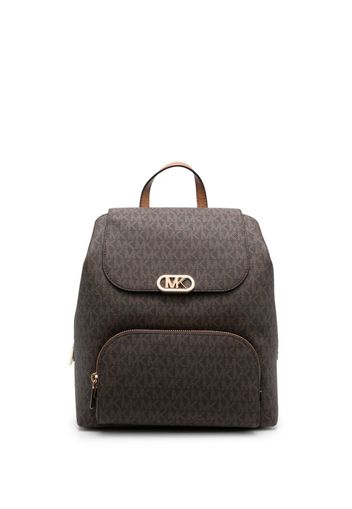 Michael Michael Kors monogram-pattern logo-buckle backpack - Braun