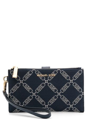 Michael Michael Kors logo-lettering monogram-pattern wallet - Blau