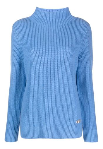 Michael Michael Kors logo-plaque ribbed-knit jumper - Blau