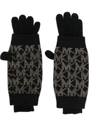 Michael Michael Kors monogram embroidered gloves - Schwarz