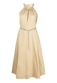 Michael Michael Kors chain-neck organic cotton halter dress - Nude