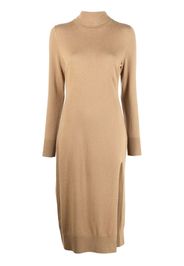 Michael Michael Kors Turtle neck slit midi dress - Braun