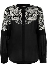 Michael Michael Kors floral-embroidered cardigan - Schwarz