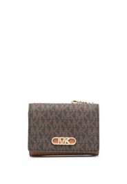 Michael Michael Kors monogram logo-patch wallet - Braun