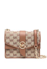 Michael Michael Kors logo jacquard crossbody bag - Braun