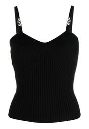 Michael Michael Kors logo-strap ribbed knit top - Blau