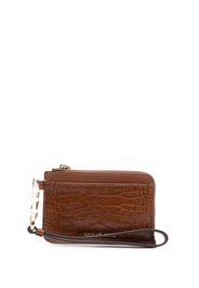 Michael Michael Kors embossed-crocodile leather cardholder - Braun